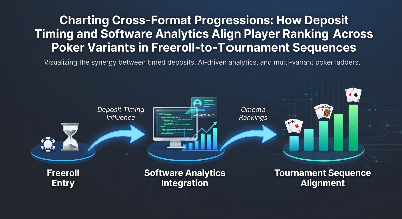 Grafiek die cross-format progressies toont tussen freerolls en toernooien met focus op deposit timing