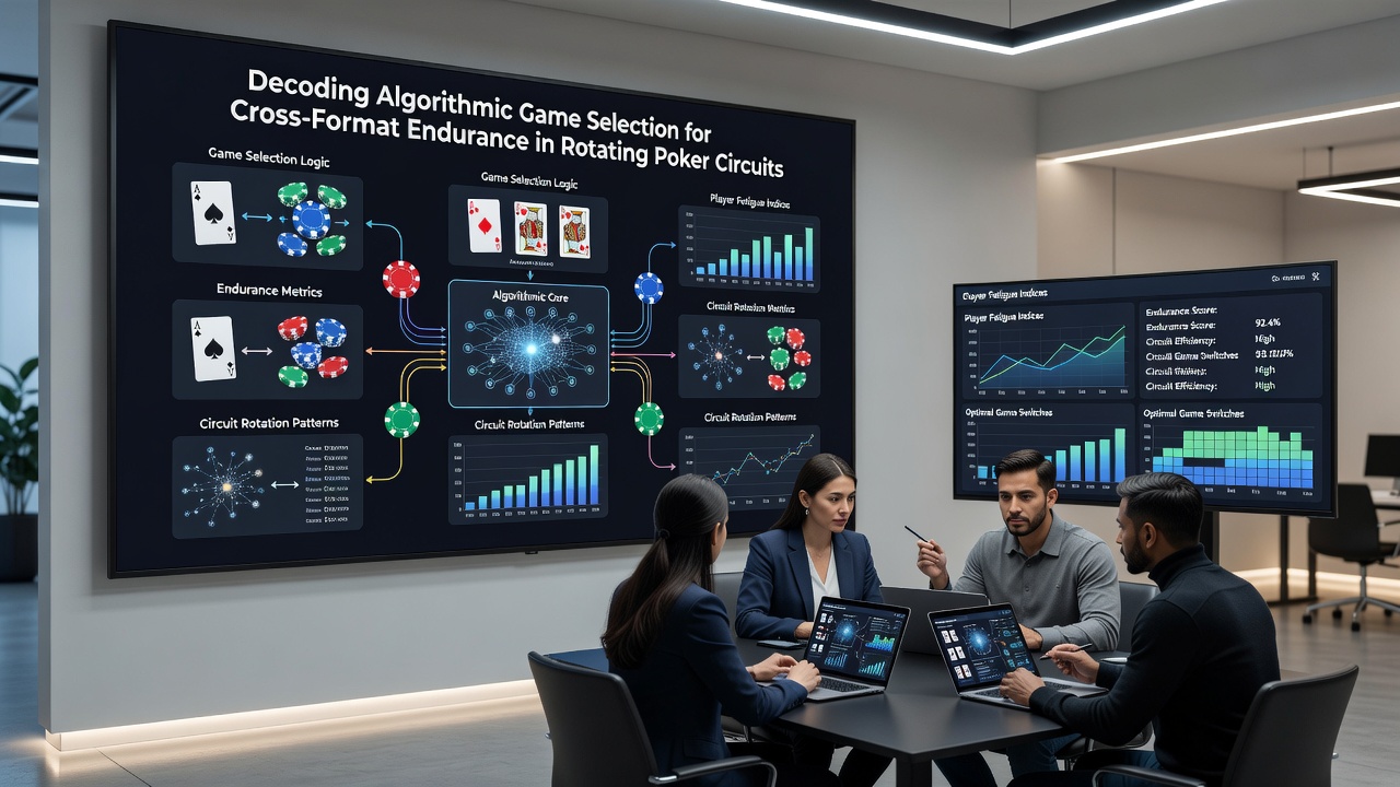 Grafieken en tabellen die endurance metrics tonen in poker software voor cross-format selectie