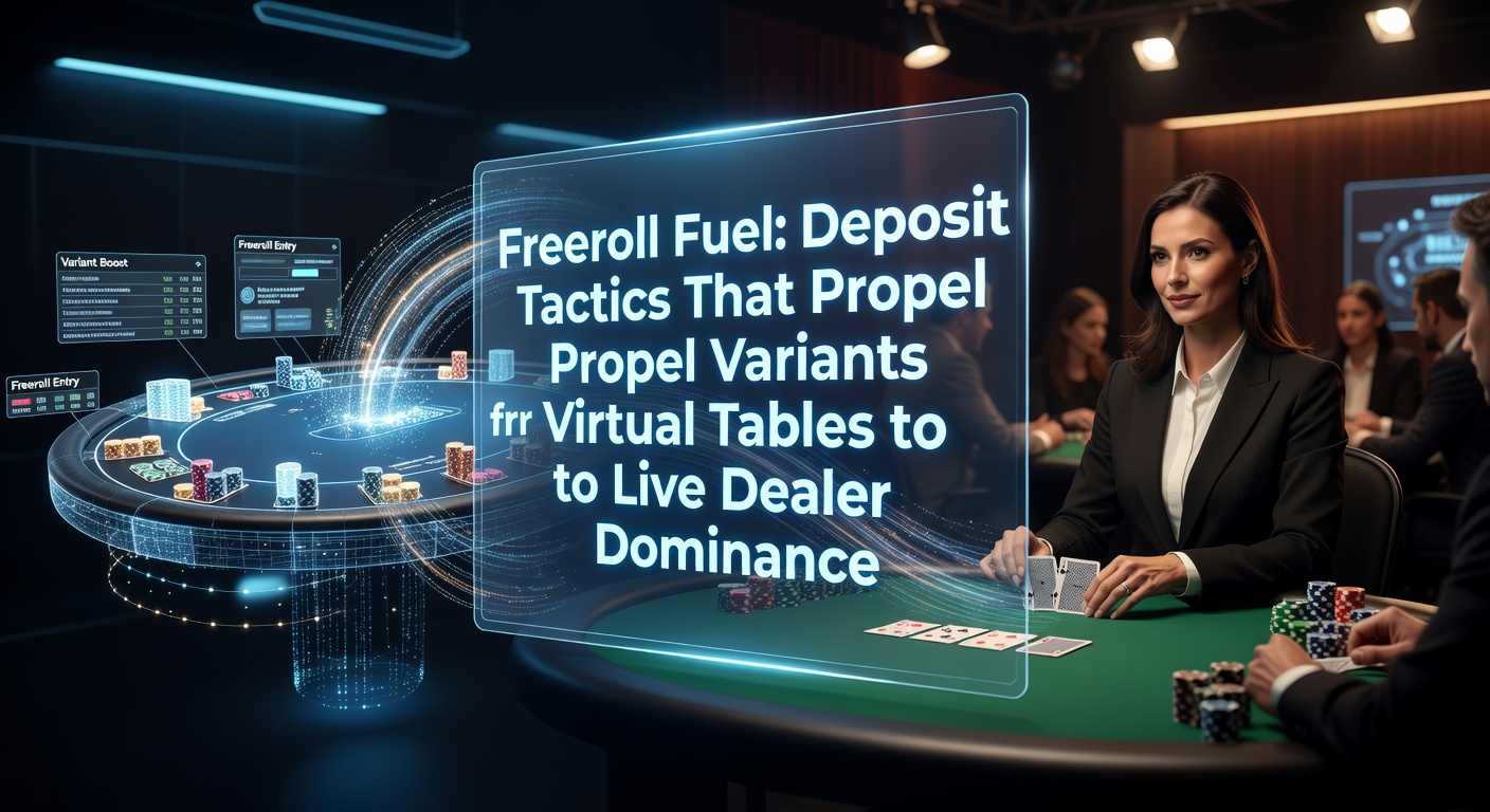 Speler aan een online pokertafel die een deposit bevestigt, met live dealer tafels op de achtergrond