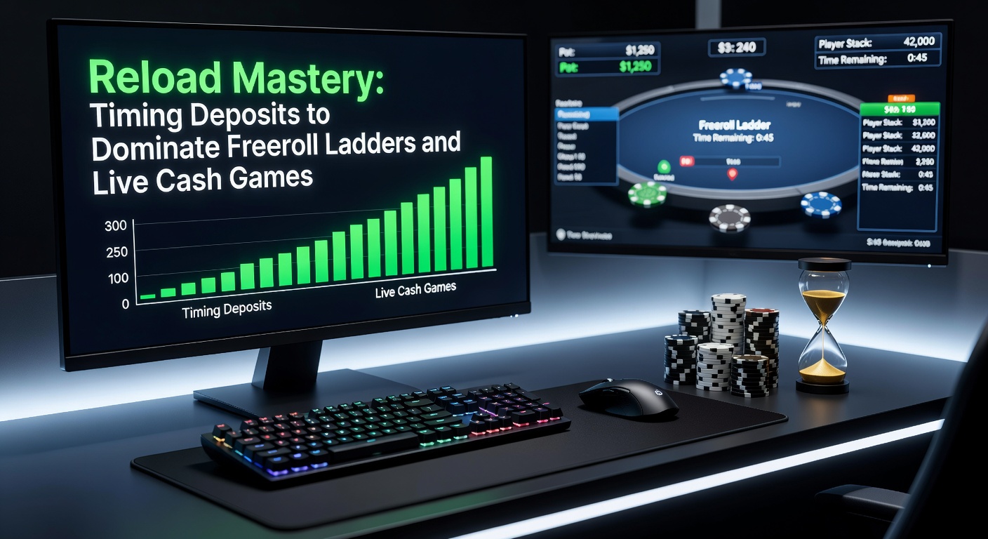 Live cash game tafel met spelers die bankroll uit online reloads financieren voor buy-ins