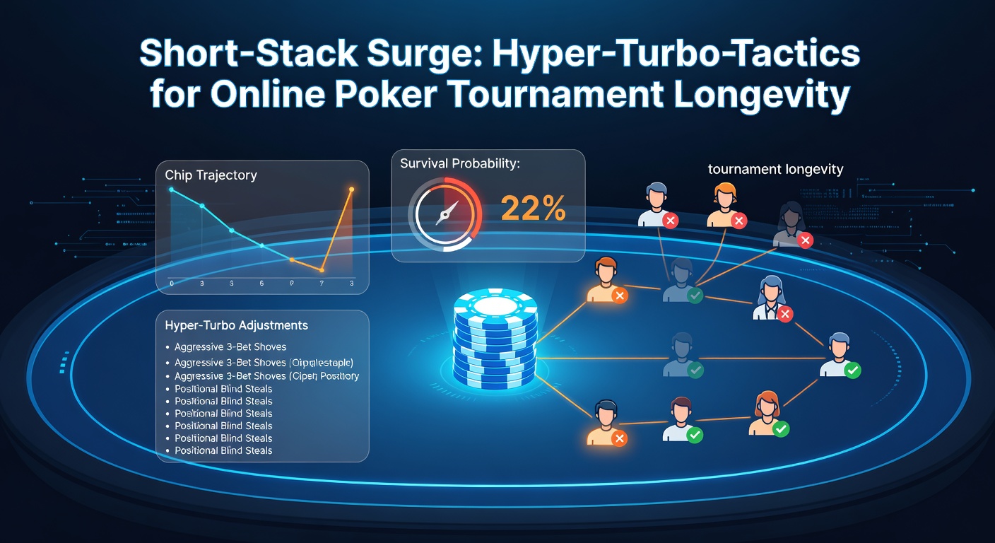Grafiek met push-fold charts voor short stacks in hyper-turbo toernooien, illustrerend optimale ranges