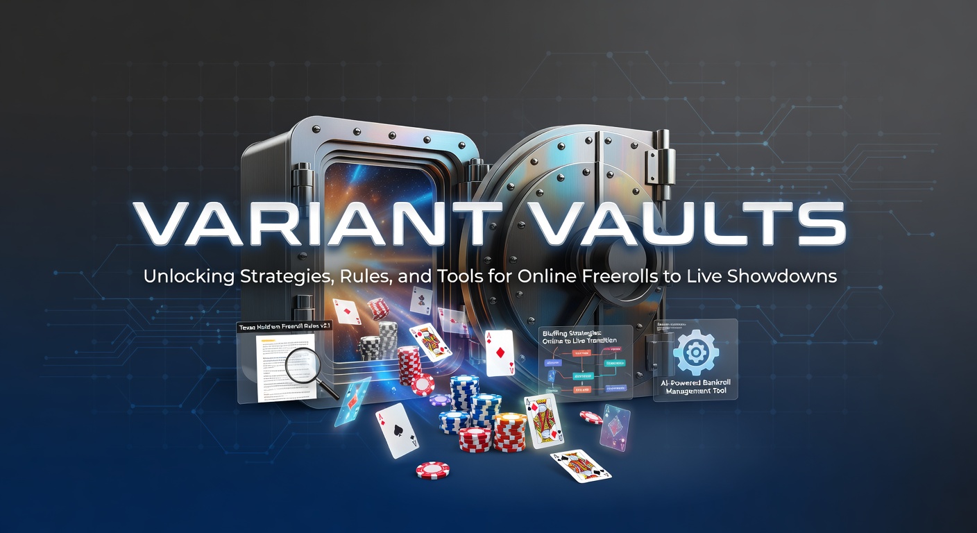 Speler aan een online poker tafel die een freeroll wint en doorstroomt naar live events, met kaarten en chips in focus